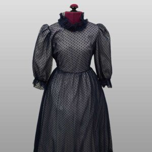 Black Polka Dot on white tulle Party dress